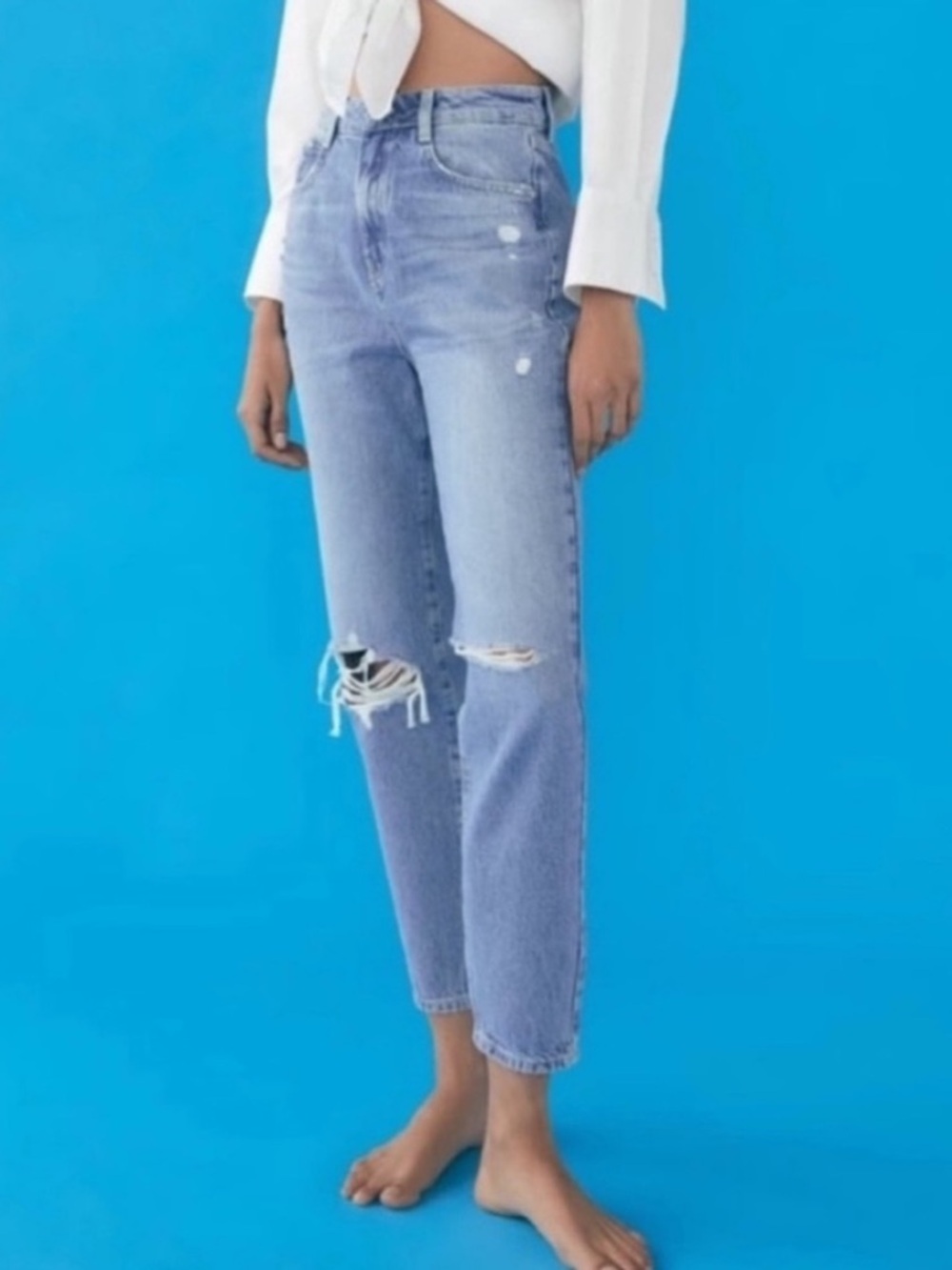 Zara Distressed Mom Jeans Size 4
